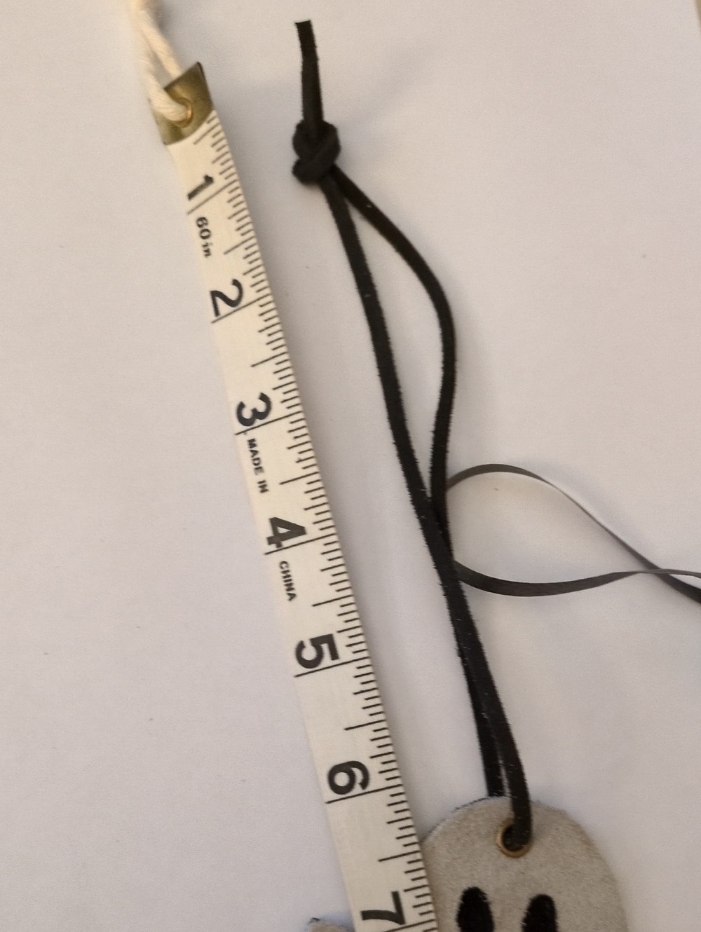Artisan Handmade Genuine Suede Leather Ghost Bag Charm Stone Suede Black Leather - Picture 5 of 8